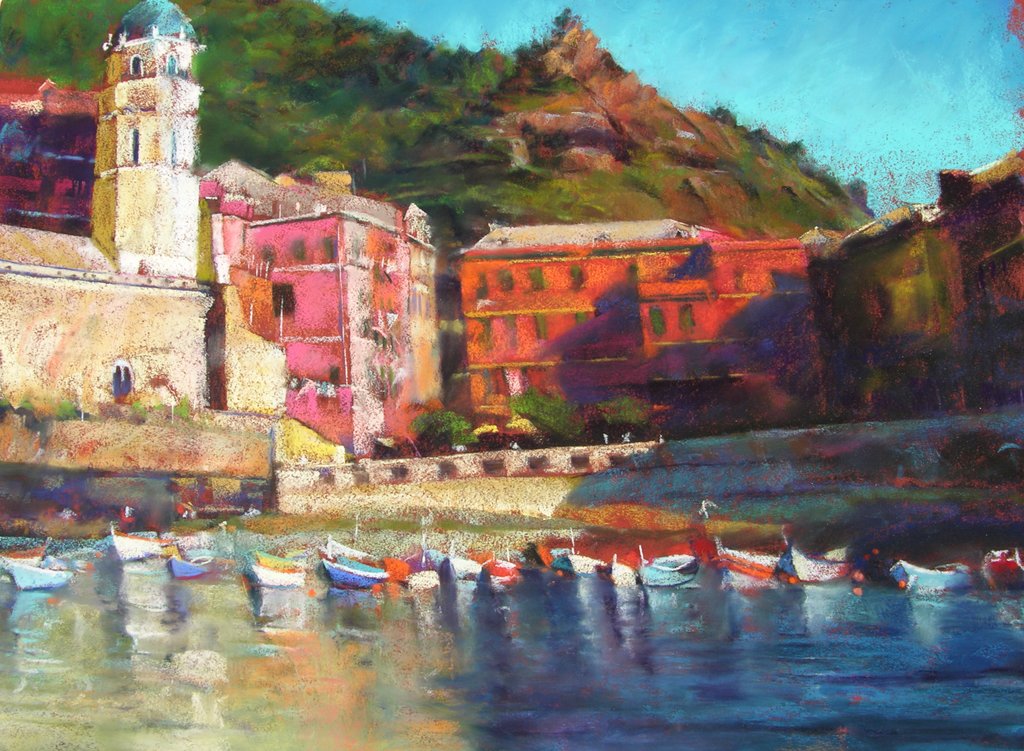 Boats at Vernazza Harbor